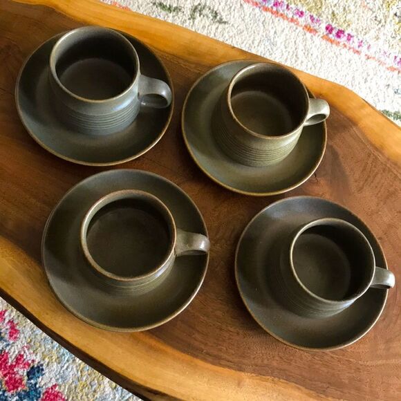 8 LANGLEY England Coffee Cups & Saucers - Picture 2 of 4